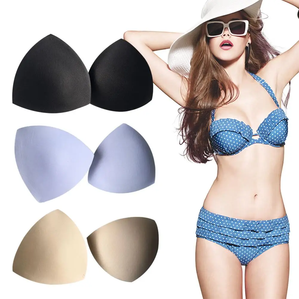 

2Pcs/set Women Triangle Cups Bikini Sports Bra Pad Chest Push Up Insert Foam Pads For Swimsuit Padding Accessories