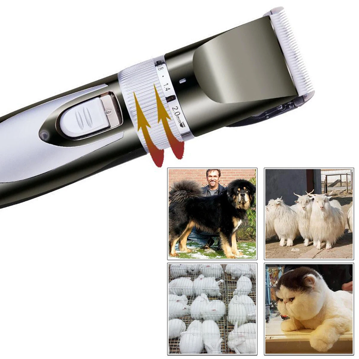 

Electric Pet Hair Trimmer Low Noise Pet Hair Clipper Cutting Machine Hair Trimmers for Dogs Cats Rabbits Sheep US Plug