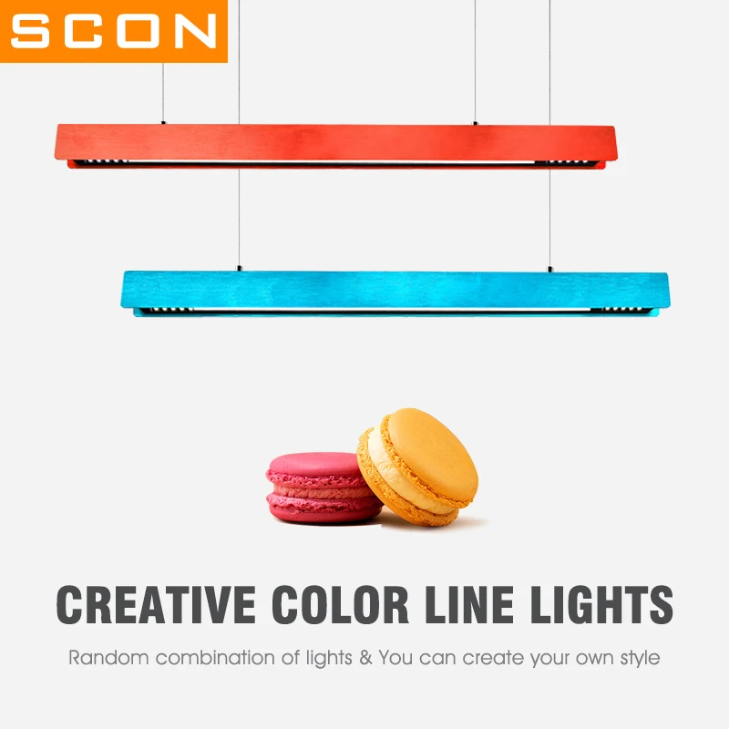SCON Minimalist dining room chandelier modern minimalist LED long table bar Nordic office lamp | Освещение