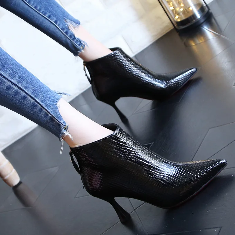 

Woman Sharp 2019 Winter Boots heel High heel Exceed Woman Fine Short Boots