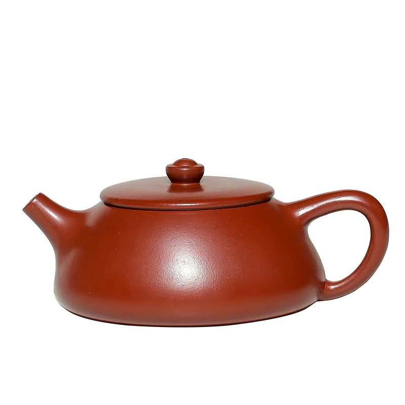 

Yixing purple clay pot raw ore Dahongpao handmade flat stone ladle pot household Kung Fu tea pot