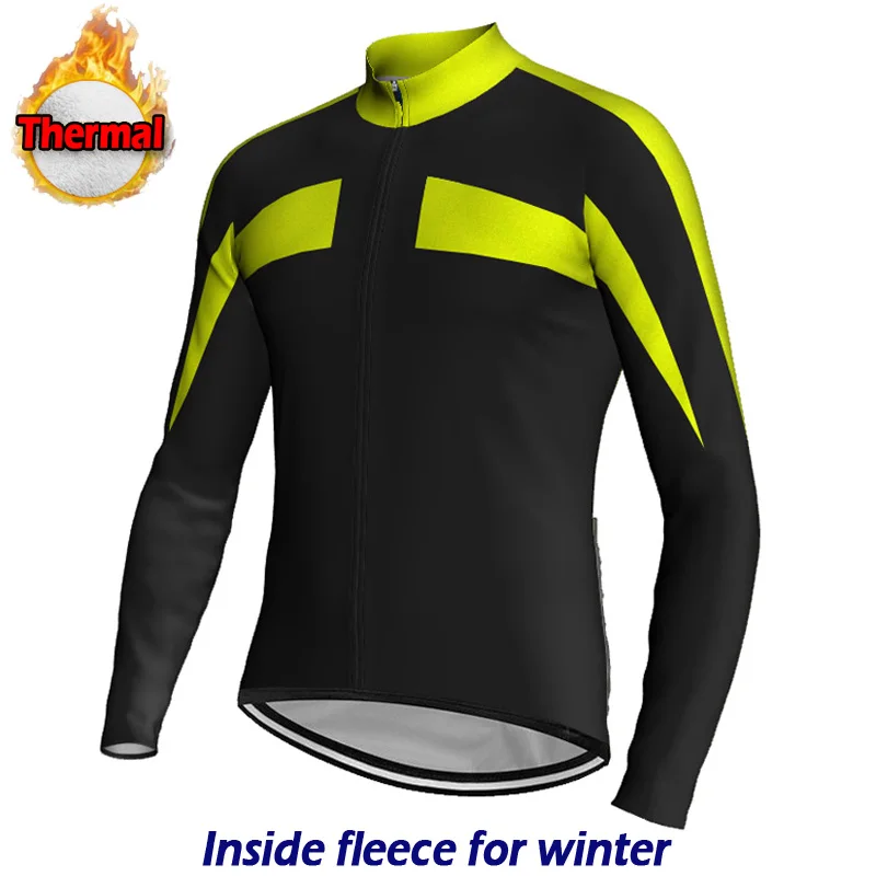 

Outdoor long Cycling Clothing Men's Winter Thermal Warm Fleece Cycling Jersey Wear Bike MTB Bicycle Jacket Ciclismo Race TOPS