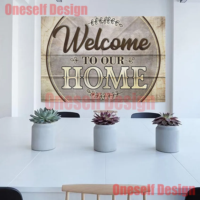 

Алмазная 5d Вышивка стразы, картина «Добро пожаловать домой», мозаика для творчества, домашний декор, наклейки на стену