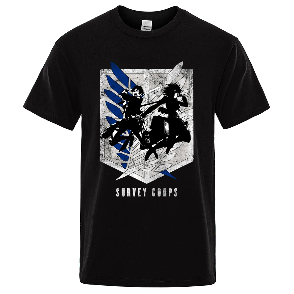 

Defend the wall Anime Character Print Tops Mens Fashion Crewneck T Shirt Hip Hop Brand T-Shirts Casual Breathable Mens T-Shirt