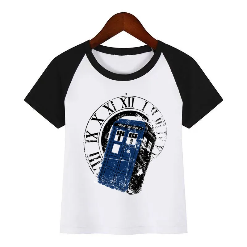 Детская футболка с коротким рукавом принтом и надписью Doctor Who Dr|Тройники| |