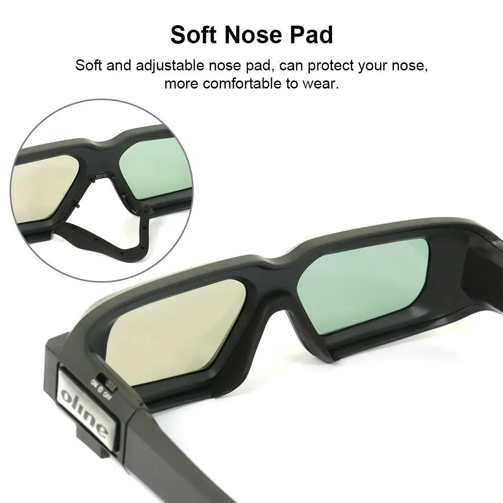 

Blue-tooth Active Shutter 3D Glasses For 3D Tvs DLP Projector USB Charging