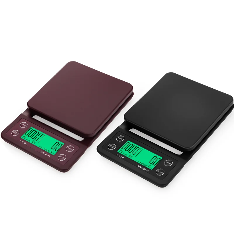 

2 Pcs Drip Coffee Scale With Timer Portable Electronic Digital Kitchen Scales High Precision 3kg/0.1g 5kg/0.1g Wholesale X2