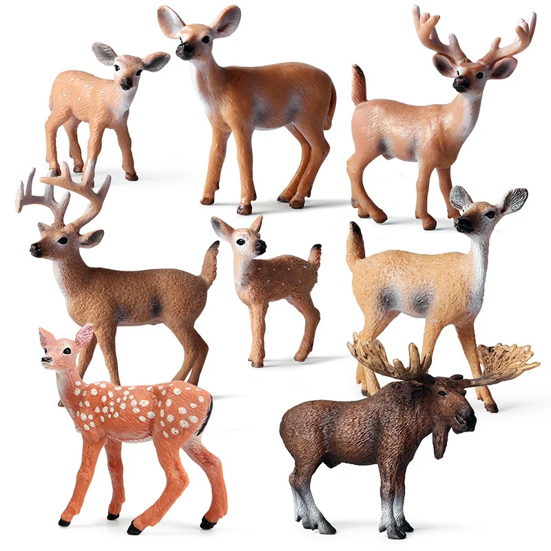 

Hot Simulation Wild Animal Deer Model Figurines Moose Elk Reindeer Alpaca Action Figures Collection Figure Toy For Children Gift