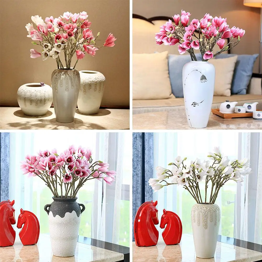 60 см Yulan Магнолия Цветочная вечевечерние романтическая Реалистичная Цветы Ткань