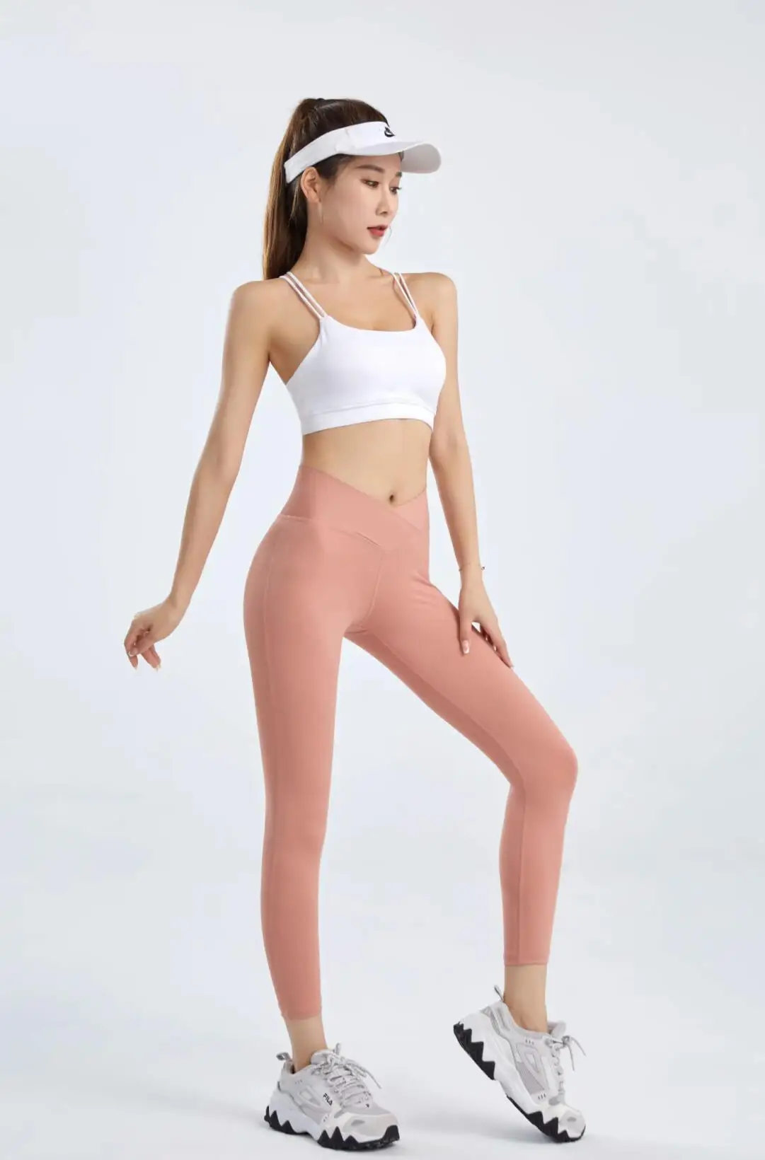 

Lululemon-pantalones de cintura alta con diseo de camuflaje y pantaln de 9 puntos de color desnudo amigable con la piel