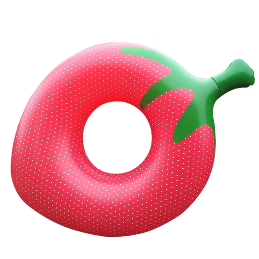 

140x100cm Inflatable Strawberry Swimming Ring Adult Female Swimming Pool Float Swimming Toy Summer Pvc Lifebuoy
