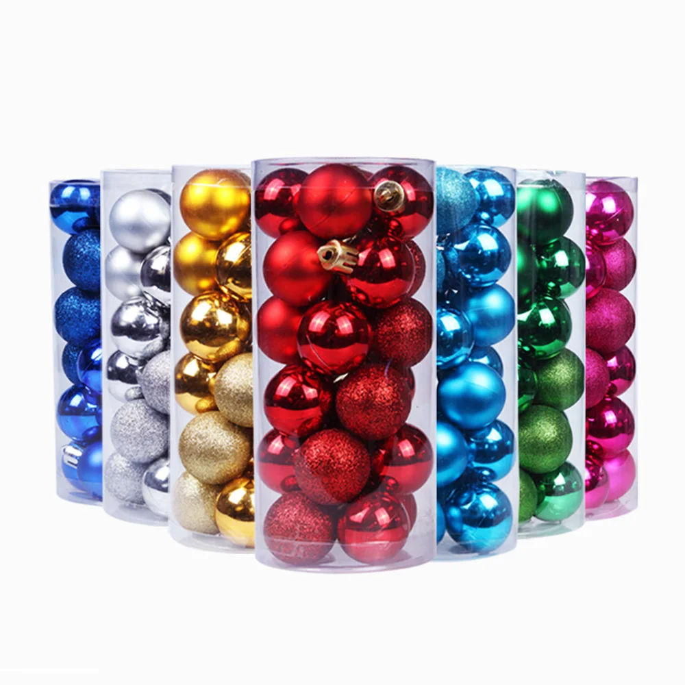 

Шар для рождественской елки, 24 шт., 6 см, пластиковый экологически чистый шар, подвесной элемент для украшения