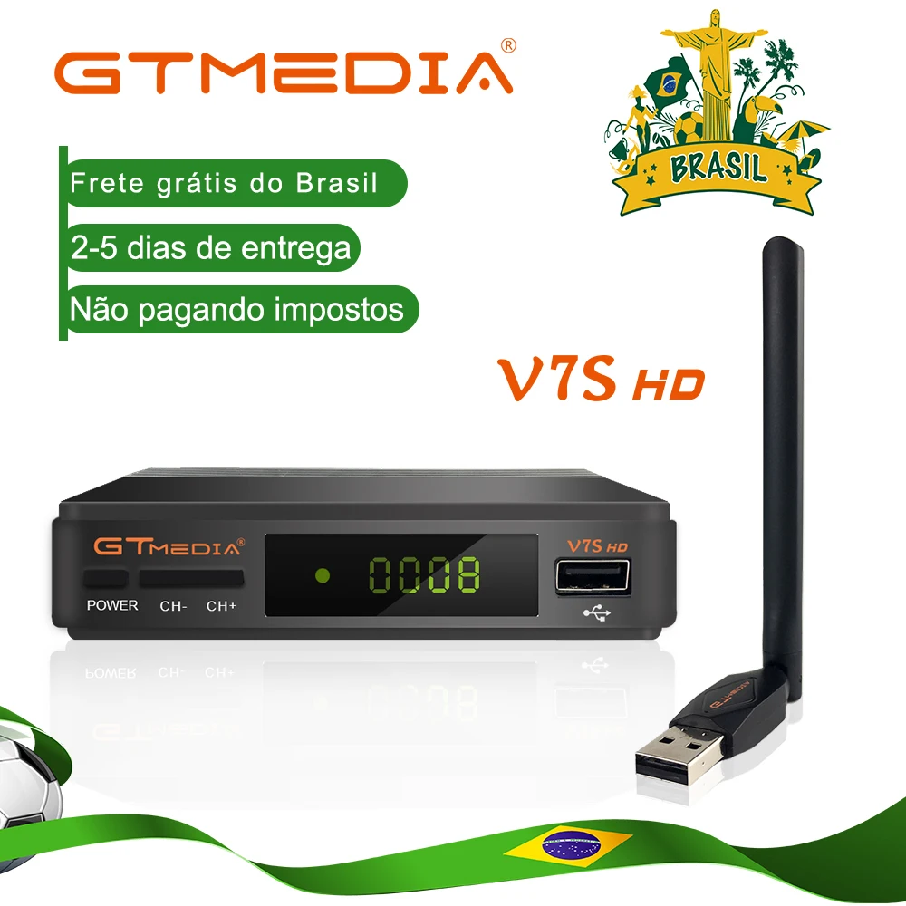 Подлинный 1 год Европа Cline GT медиа V7S DVB S2 спутниковый приемник + USB wifi 1080P HD