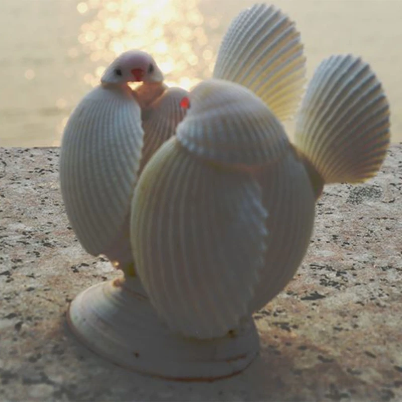 Средиземноморский стиль креативные парные птицы морские ракушки статуи