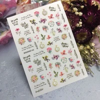1 piece of 3d nail sticker flower design diy tips nail art decoration packaging self adhesive transfer decal slider
