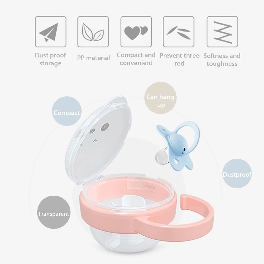 

1 Pc Cute Portable Pacifier Holder Nipple Case Pacifier Storage Box With Hook Pacifier PP Plastic Box Wholesale