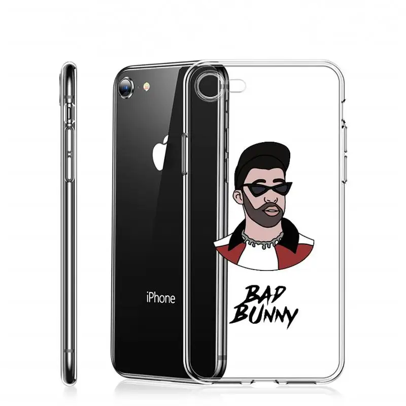 

Bad Bunny Yonaguni singer Phone Case Transparent for iPhone 6 7 8 11 12 s mini pro X XS XR MAX Plus