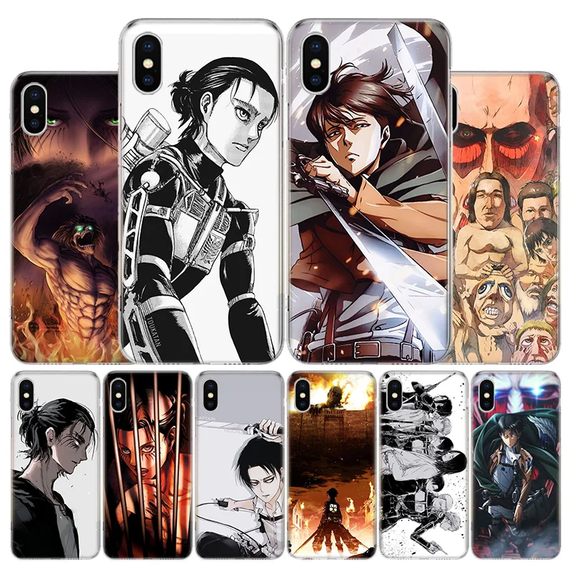 

Anime Attack On Titan Eren Levi Cover Phone Case For Apple iPhone 11 12 13 Pro XR X XS Max 7 8 6 6S Plus + Mini 5S SE Print