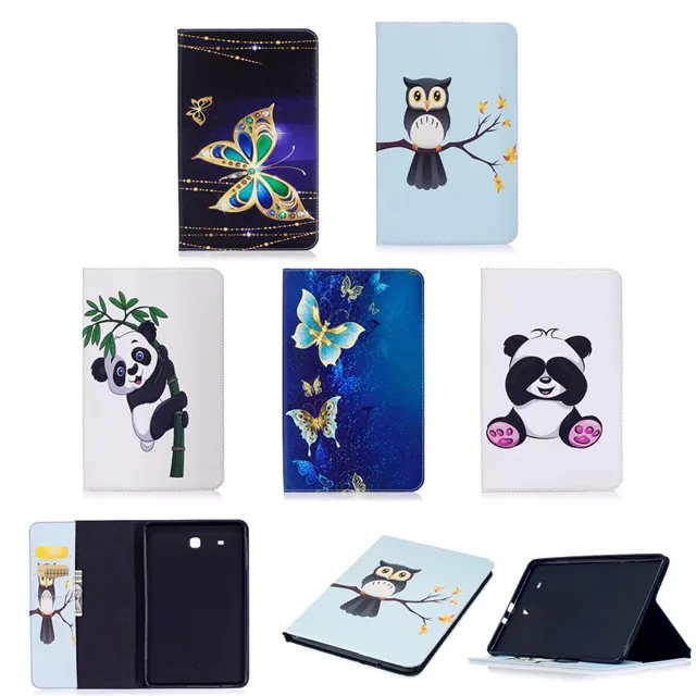 Модный чехол книжка из искусственной кожи с изображением животных для Samsung Galaxy Tab