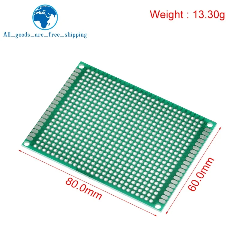 5PCS 6*8 6X8cm Double Side Prototype pcb Breadboard Universal Printed Circuit Board for Arduino 1.6mm 2.54mm Glass Fiber | Электронные