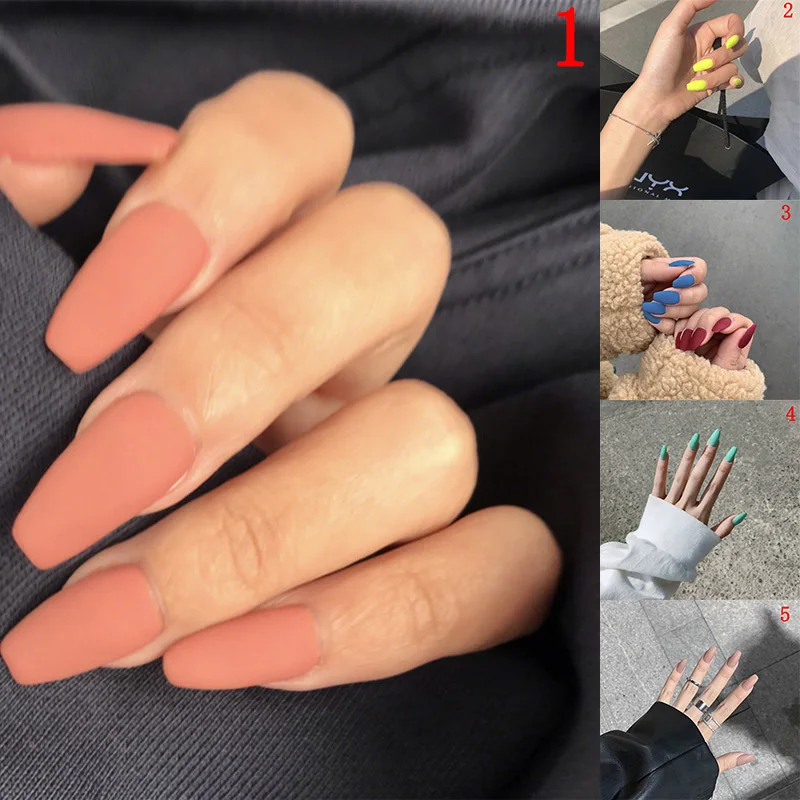 Матовые накладные ногти матовые винно красные цветные белые черные синие