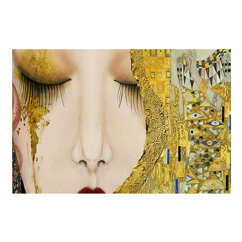 

Abstract Blonde Girl Canvas Creative Famous Painting Unique Art Wall Picture for Living Room Bedroom Figure Poster and Print