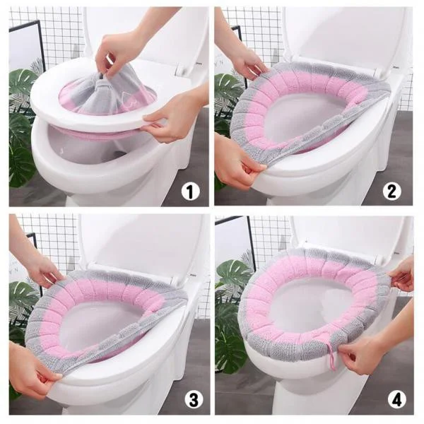 

1PC New Bathroom Toilet Seat Soft Warmer Mat Cover Pad Cushion Comfortable Washable Standard Reutilization Toilet Cover Seat