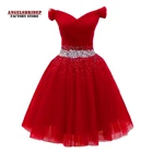 Очаровательное Тюлевое платье для встречи выпускников с V-образным вырезом с открытыми плечами короткое официальное платье на шнуровке платье для выпускного вечера