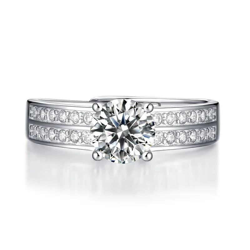 

Кольцо из серебра 100% пробы с муассанитом 1 карат, 925