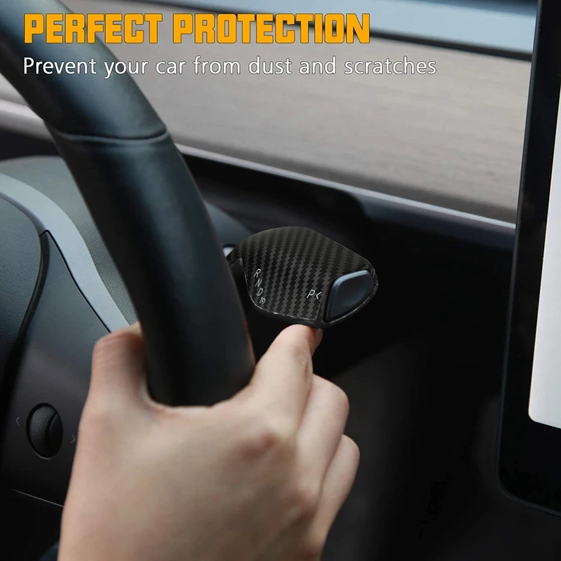

Gear Shift Cover Steering Wheel Accessories ABS Interior Decorative Frame for Tesla Model 3/Y 2017-2021