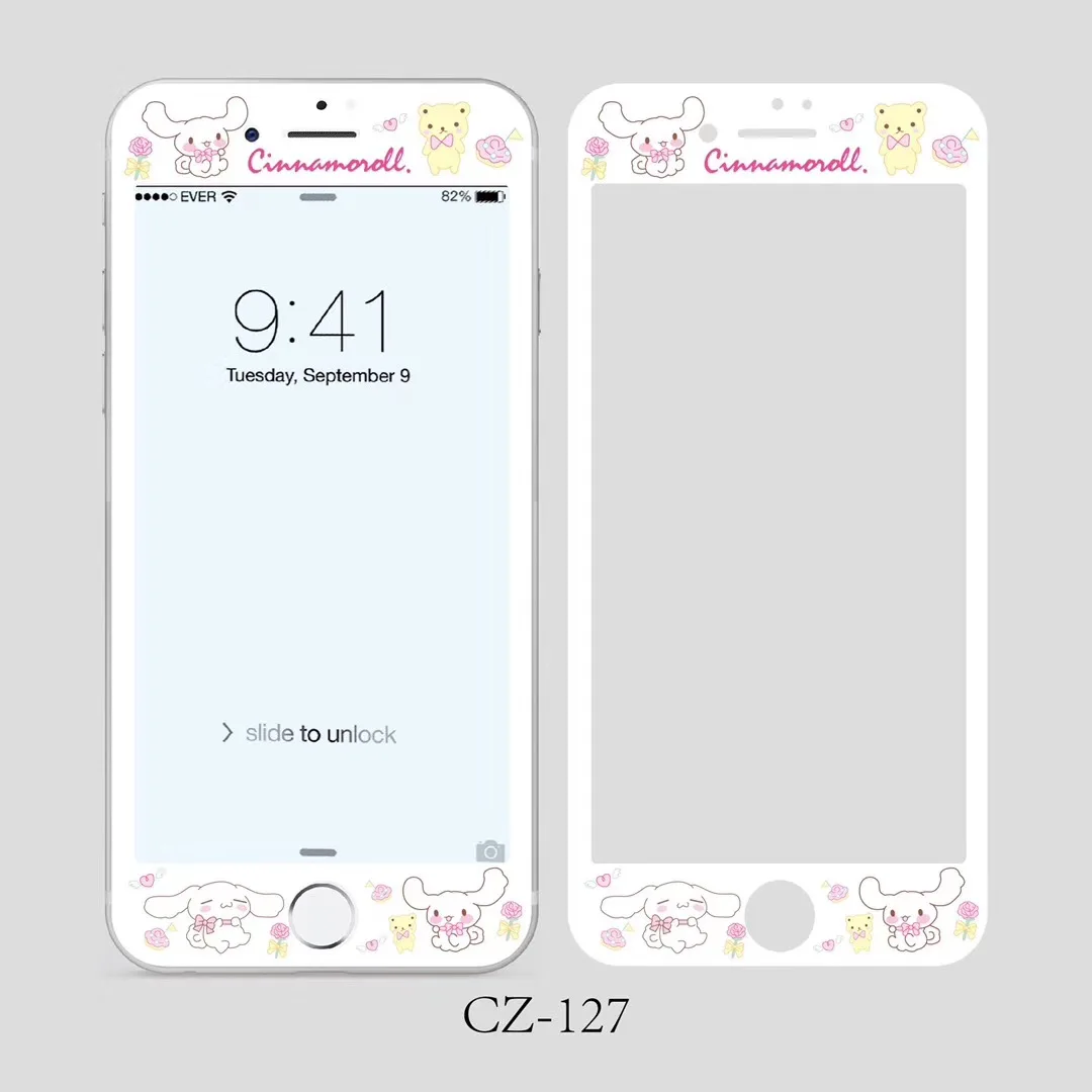 Для iPhone 7 6s 6 8 Plus 3D 9H Передняя защитная пленка из закаленного стекла с мультяшным