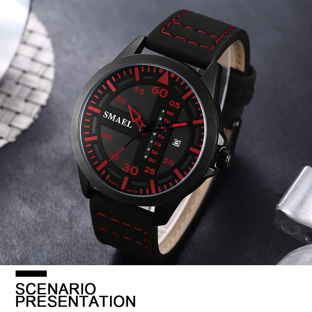 

Personalized Men's Watch Sports Waterproof Calendar Fashion Quartz Watch Genuine Leather Men's Wrist Watch