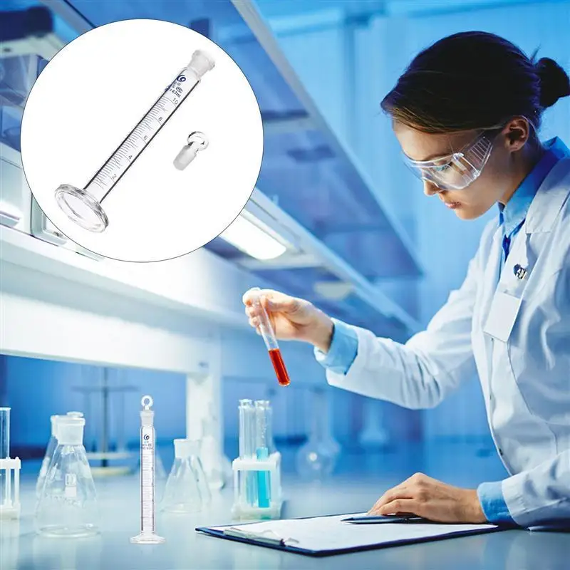 

1Pc 10ml Glass Measuring Cylinder Thick Graduated Cylinder Laboratory Supply with Stopper