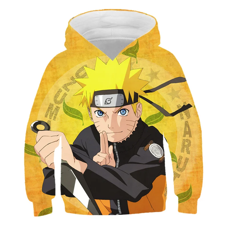 

Толстовка с капюшоном для маленьких мальчиков и девочек, свитер из аниме «Наруто-ниндзя» с 3D рисунком, уличная модная Толстовка для косплея