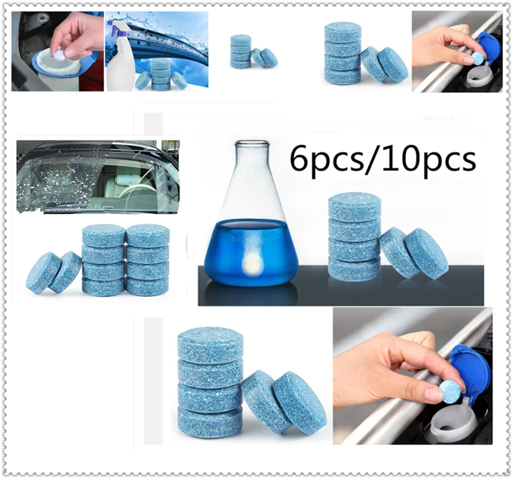 Мощный концентрат для очистки лобового стекла автомобиля шипучие таблетки дома