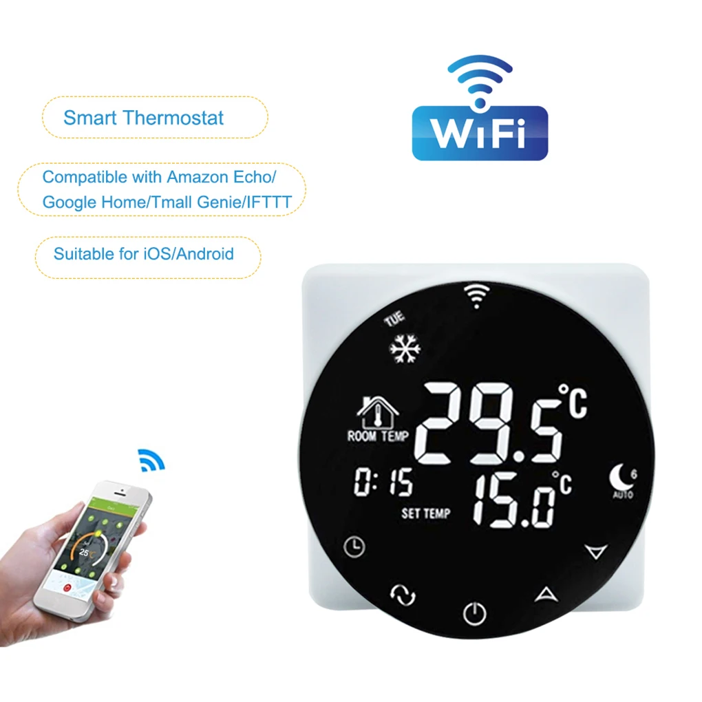 

Программируемый термостат с сенсорным экраном и подсветкой, контроллер температуры нагрева котла, контроллер температуры