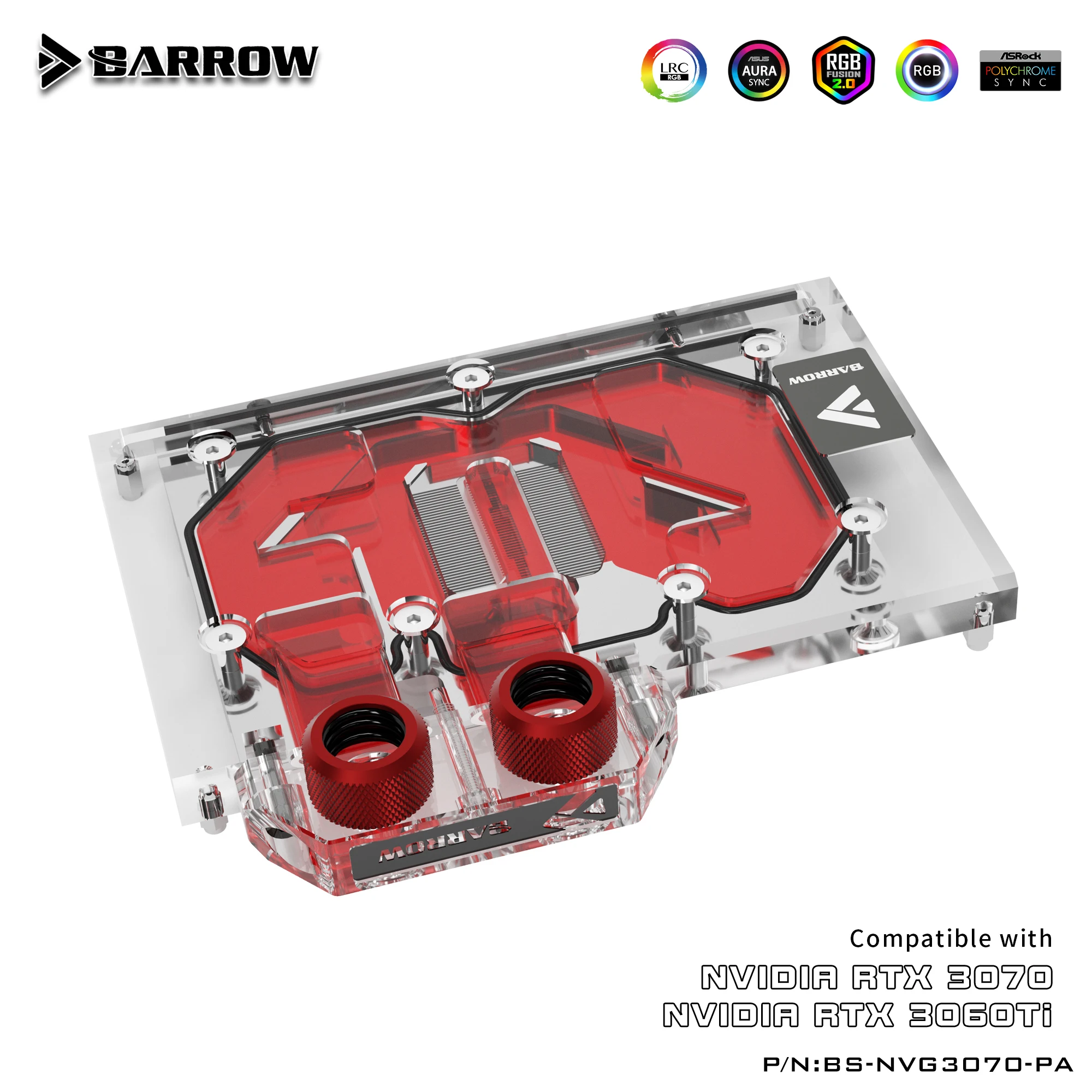 

Barrow GPU Water Cooling Block For NVIDIA RTX 3070,3060TI Full Cover,5V ARGB Copper Water Cooler,With Backplane,BS-NVG3070-PA