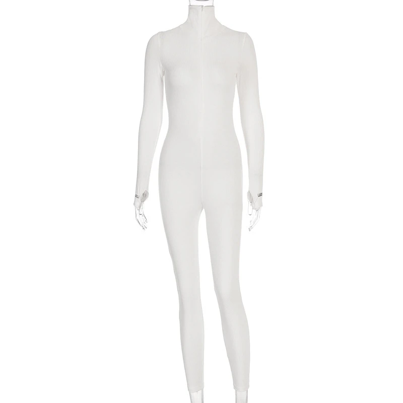 

Fashion Women Jumpsuits Long Sleeve Casual Fitness Sporty Rompers Workout Zipper Activewear Skinny Solid Sexy Autumn Jumpsuits