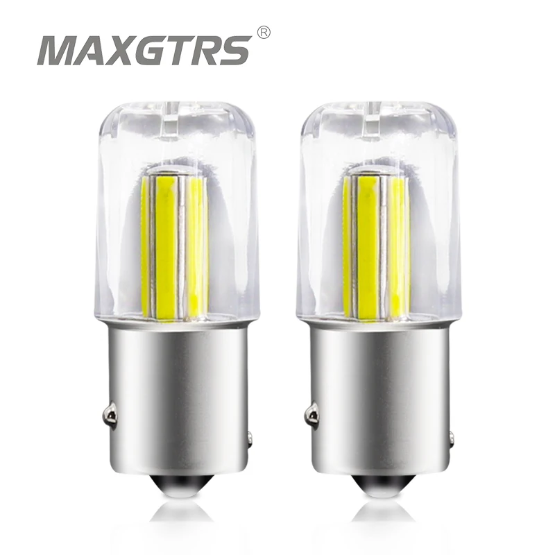 2x7443 W21W 7440 1156 светодиодный BA15S P21W S25 1157 BAY15D лампы COB Автомобильные задние фонари DRL