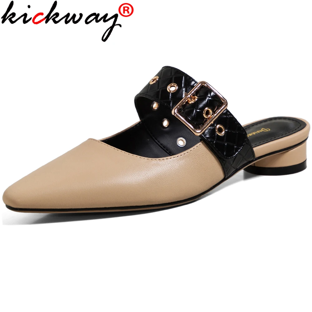 

Kickway Elegant Shallow Shoes For Women Spring Summer High Heels Pumps Claasic Genuine Leather Wedding Working Basic Shoes Woman