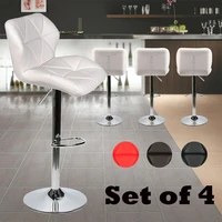 4pcs bar stools pu leather chairs counter top swivel adjustable pub kitchen dining