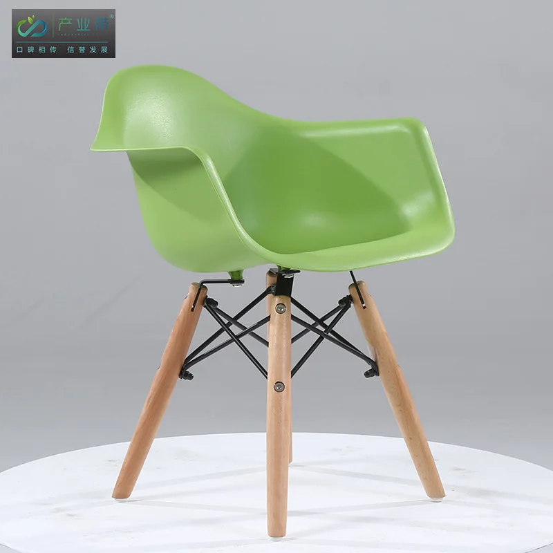 Nordic children furniture kids stool plastic wood chair children toddler designer fashion Kids chair home furniture dropshipping - Цвет: green