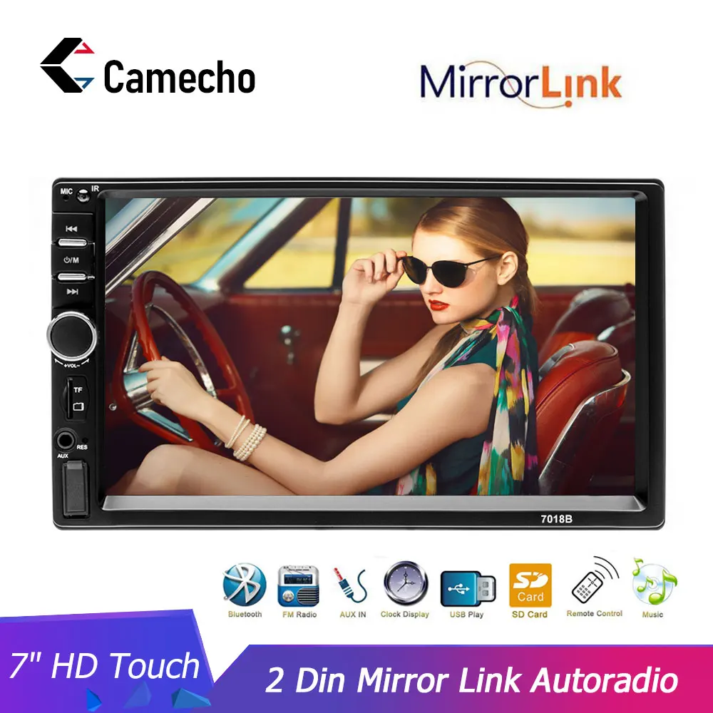 Camecho 2 Din автомагнитола Bluetooth 2din автомобильный мультимедийный плеер " HD сенсорный Автомагнитола MP5 USB аудио стерео с камерой заднего вида