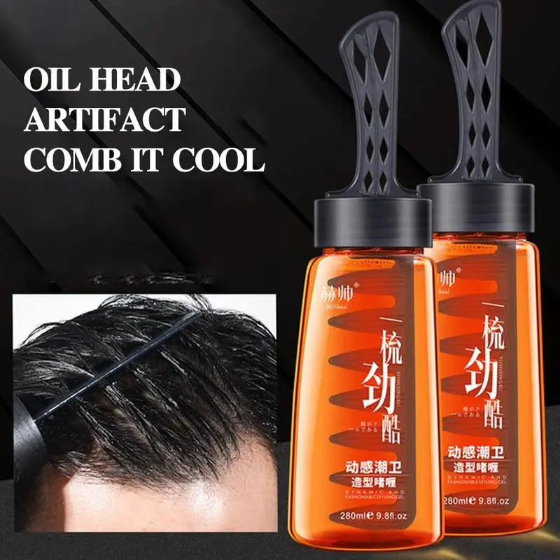 

Professional 2-In-1 Hair Wax Gel With Comb Long Lasting Fluffy Hair Men Hair Styling Salon Cream Tool Mud Gel Pomade Wax V8W9
