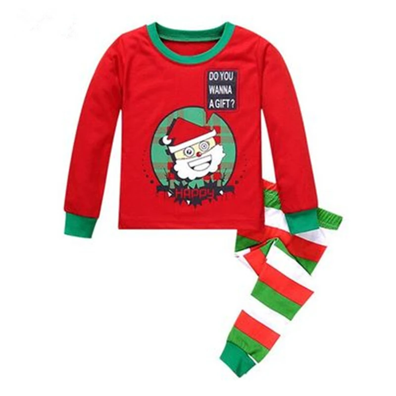Рождественские рождественские детские пижамы одежда для маленьких мальчиков