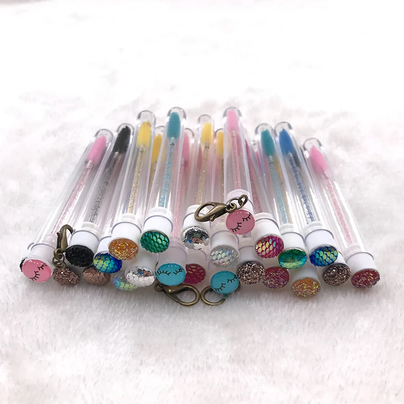 

Independent Packaging 20Pcs Crystal Eyelash Brush Comb Eye Lashes Extension Mascara Wands Makeup Professional Beauty Tool