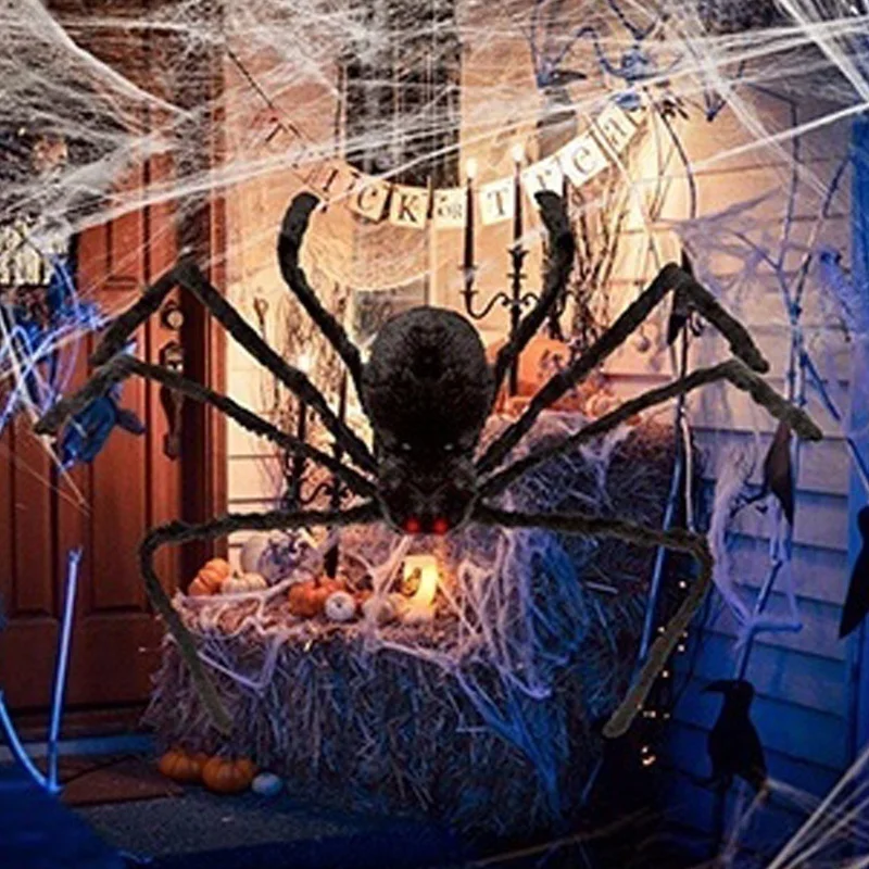 

30cm/50cm/75cm/90cm/125cm/150cm/200cm Black Spider Haunted House Prop Halloween Decoration Indoor Outdoor Giant Decor