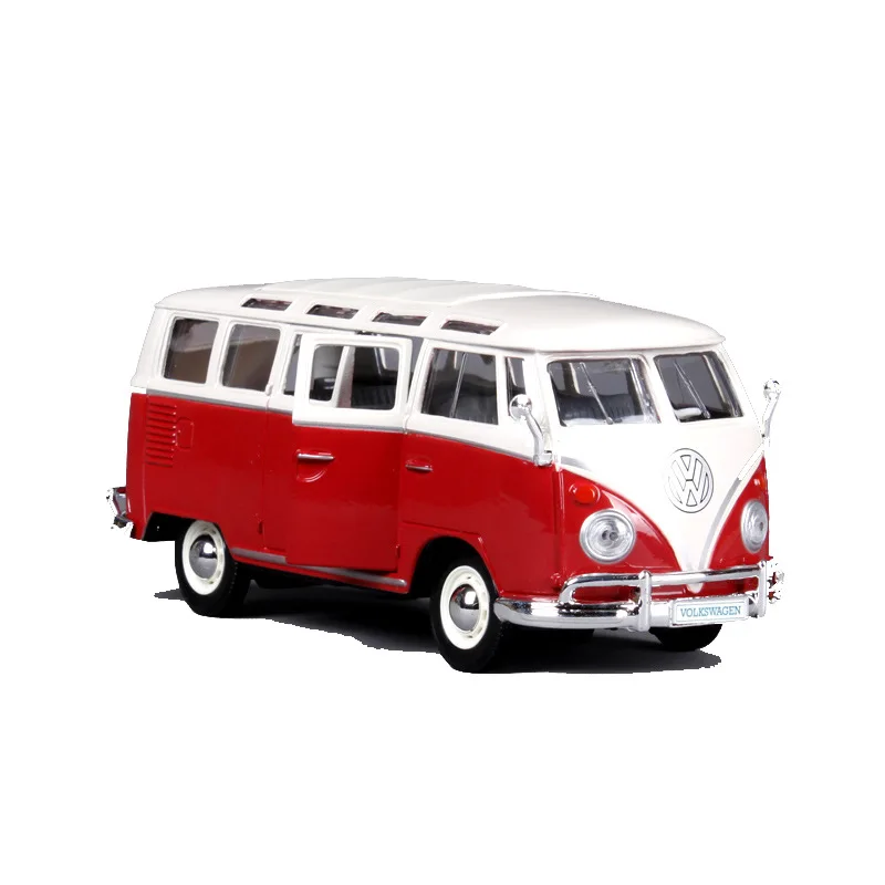 

1:25 Volkswagen 1960s Van Samba металлический роскошный автомобиль литый под давлением модель автомобиля коллекция игрушек Рождественский подарок