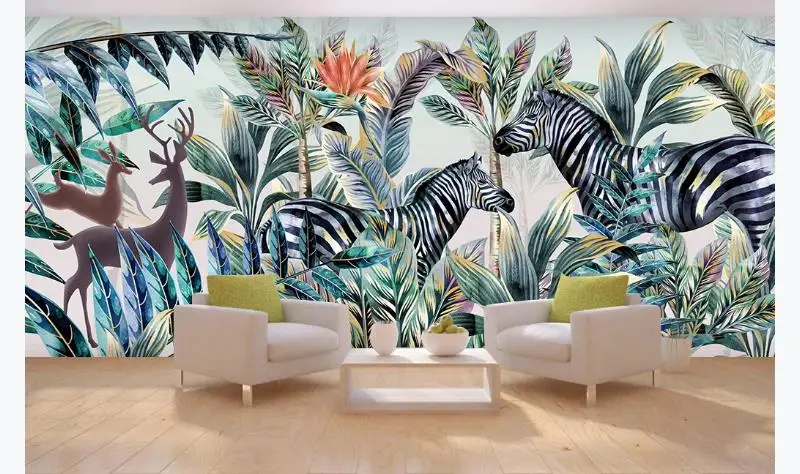 Настенные фрески на заказ с изображением леса и животного тематические обои для