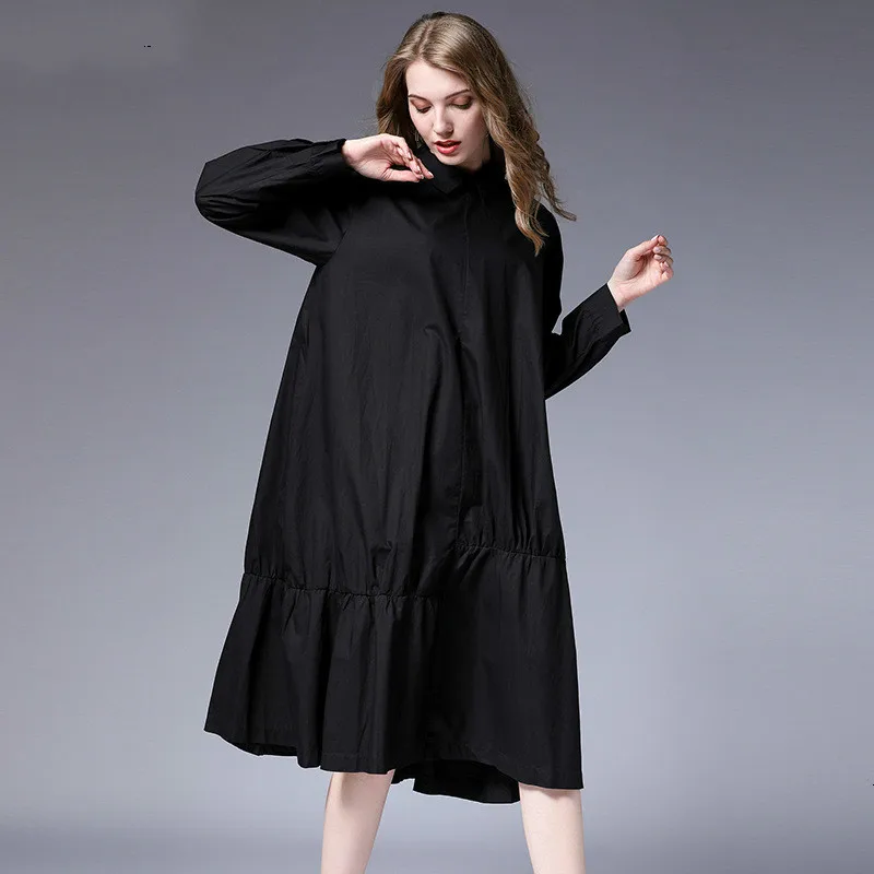 [LANMREM] Осень 2020 новые продукты Модное Длинное однотонное Плиссированное